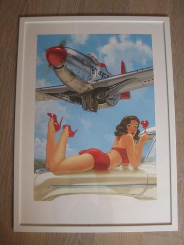 Pin-up de Romain Hugault offset 50 x 70 cm neuf! beschikbaar voor biedingen