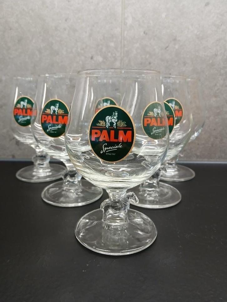 Serie van 6 PALM SPECIALE brillen met paard naar d gedraaid, Verzamelen, Biermerken, Zo goed als nieuw, Glas of Glazen, Palm, Ophalen of Verzenden