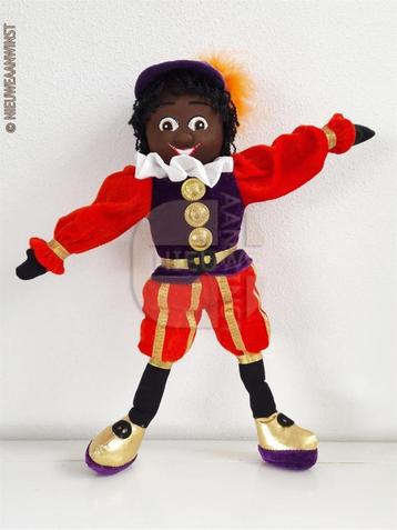 Authentieke Etos etalage zwarte Piet pop - 45cm oranje/paars beschikbaar voor biedingen