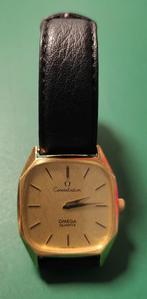 Omega Constellation Quartz vintage OR MASSIF 18K    750/1000, Montre-bracelet, Cuir, Comme neuf, Or
