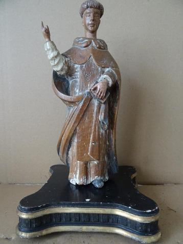 Antiek houten beeld Franciscus beeld Heilige Franciscus 29cm