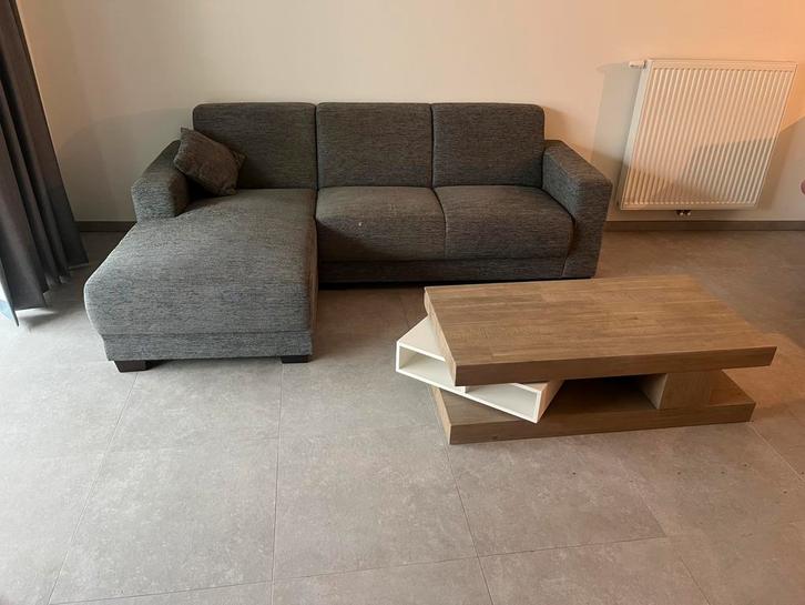 ️ Hoeksalon met Chaise Longue + Moderne Salontafel, Huis en Inrichting, Zetels | Complete zithoeken, Zo goed als nieuw, Stof, Ophalen