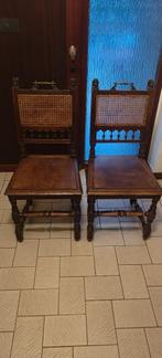 Antieke houten stoelen – neorenaissance stijl – rieten rug, Ophalen
