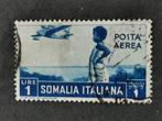 Italiaans Somalie 1936 - vliegtuig en kind, Postzegels en Munten, Ophalen of Verzenden, Overige landen, Gestempeld