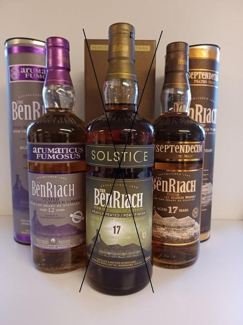 whisky: 2x peated Benriach (ook apart te koop), Verzamelen, Wijnen, Port, Vol, Ophalen of Verzenden