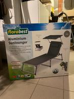 Florabest ligstoel met zonnedak - 2 stuks, Ophalen, Nieuw, Aluminium, Inklapbaar