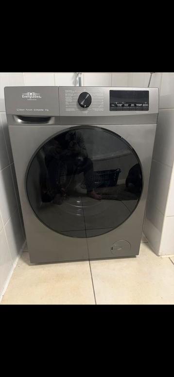Everglades EVWM91402AG 9kg Titanium grijze Wasmachine, Enlèvement, Utilisé