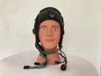 Casque de pilote (aviateur) en cuir avec fourrure années 60, Ophalen of Verzenden