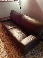 Lederen bruine zetel, Ophalen, Gebruikt, Rechte bank, Minder dan 150 cm