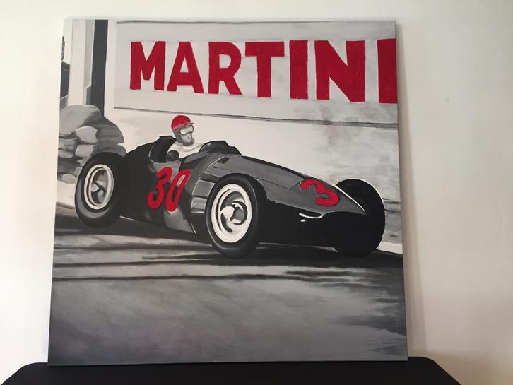 Vintage Schilderij MARTINI met Racewagen (160X160,5), Verzamelen, Merken en Reclamevoorwerpen, Zo goed als nieuw, Overige typen