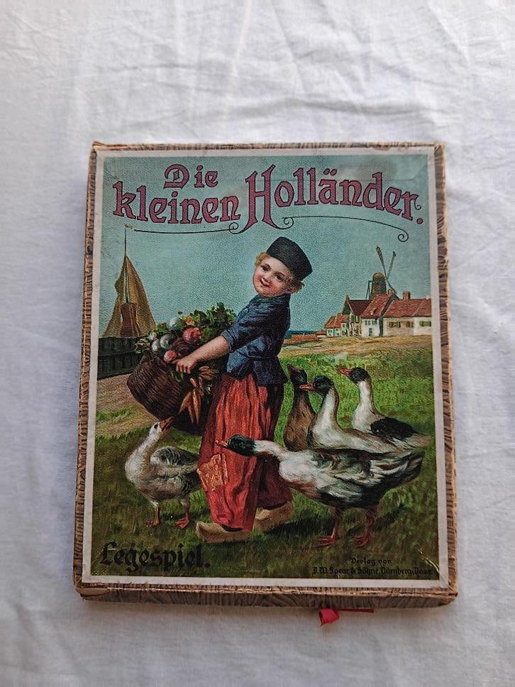 4 antieke puzzels "Die kleinen Holländer" (Spears), ca. 1900, Antiek en Kunst, Antiek | Speelgoed, Ophalen of Verzenden