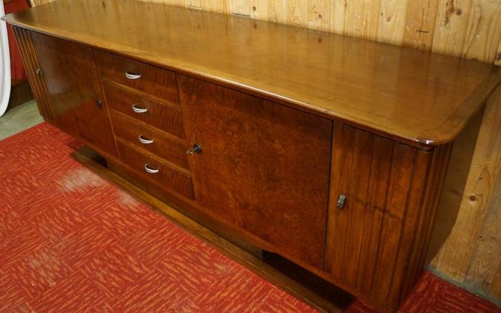 Art Deco dressoir vintage sideboard kast Deens meubel design, Huis en Inrichting, Kasten | Dressoirs, Gebruikt, 200 cm of meer
