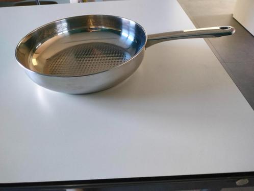 Braadpan, Huis en Inrichting, Keuken | Potten en Pannen, Zo goed als nieuw, Koekenpan of Braadpan, Inox, Ophalen of Verzenden