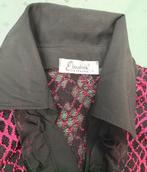 Gilet léger transparent à bouton voile noir fushia taille L, Taille 42/44 (L), Enlèvement ou Envoi, Sans marque, Comme neuf