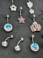 Lot de bijoux piercing nombril en titane, Autres matériaux, Avec strass, Piercing nombril, Enlèvement ou Envoi