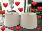 2 Abat-jour plafond gris clair en tissu avec suspension️️✅♥️, Ophalen, Rond, Zo goed als nieuw, Grijs