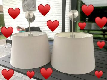 2 Abat-jour plafond gris clair en tissu avec suspension️️✅♥️ beschikbaar voor biedingen