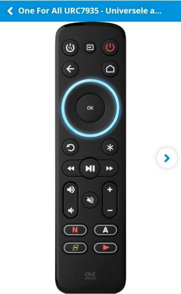 Universele Afstandsbediening One For All Streamer Urc7935 beschikbaar voor biedingen