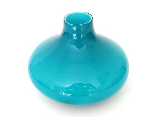 vaas blauw glas, Huis en Inrichting, Woonaccessoires | Vazen, Zo goed als nieuw, Blauw, Minder dan 50 cm, Glas, Verzenden