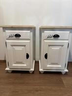 2 witte  nachtkasten 62/48/44, Huis en Inrichting, Slaapkamer | Nachtkastjes, Ophalen, Zo goed als nieuw