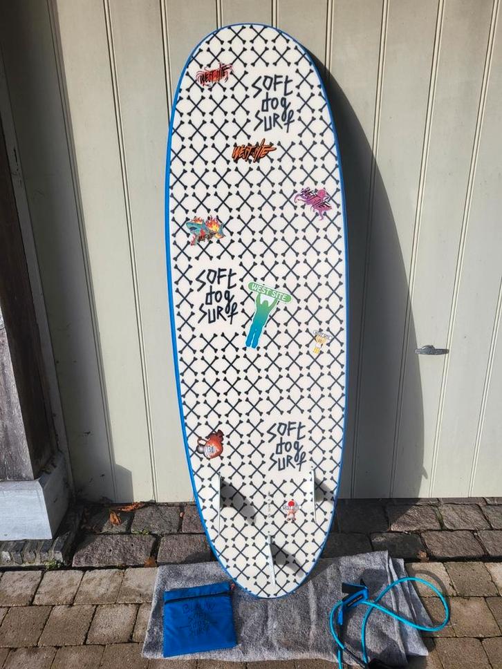 Softdog Great Dane 6'2 incl vinnen én leash – topkwaliteit f, Watersport en Boten, Golfsurfen, Zo goed als nieuw, Funboard, Ophalen