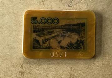 Jeton Casino de Cassis plaque 5000 fr  beschikbaar voor biedingen