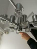 Grand Sciolari années 70 Lustre 11 feux Chrome et verre, Antiek en Kunst, Ophalen