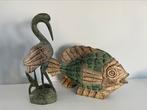 2 sculptures en bois : oiseau et poisson, Antiquités & Art, Art | Sculptures & Bois, Enlèvement ou Envoi