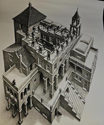 M.C. Escher   Ascending and Descending 1960  In perfecte sta
