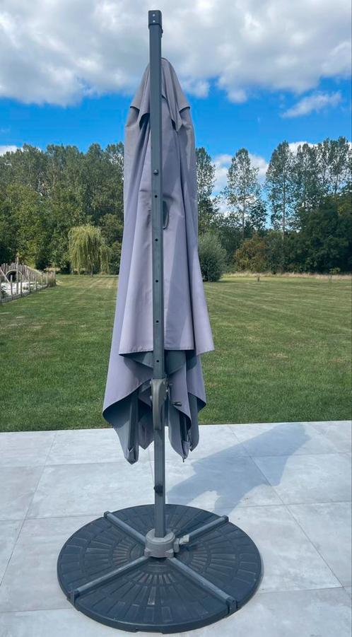 Zweefparasol met draaivoet en 4 extra gewichten, Tuin en Terras, Parasols, Gebruikt, Zweefparasol, Ophalen