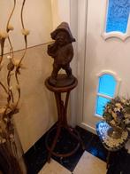 colone avec figurine en bois 117 cm hauteur, Comme neuf, Enlèvement ou Envoi
