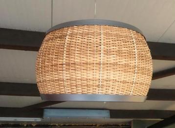 Hanglamp riet, Huis en Inrichting, Lampen | Hanglampen, Ophalen, Zo goed als nieuw, Metaal, Minder dan 50 cm
