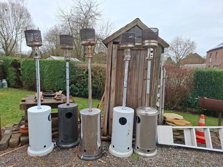 Chauffe terrasse (5 pieces), Jardin & Terrasse, Chauffage de terrasse, Utilisé, Gaz, Sol, Enlèvement