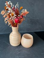 17 gevulde vaasjes met droogbloemen, 19 kaarspotjes, Ophalen, Zo goed als nieuw