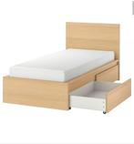 Malm eenpersoonsbed incl lattenbodem, matras en 2 lades, Huis en Inrichting, Slaapkamer | Bedden, Ophalen, Zo goed als nieuw