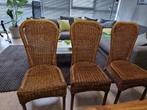 6 chaises en rotin en bon état, Comme neuf, Brun, Modern, Enlèvement