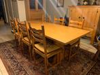 Tafel + 6 stoelen, Ophalen, Zo goed als nieuw, Eikenhout