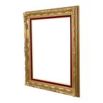 Vintage Vergulde Lijst Barok Stijl Rood Fluweel Klassiek, Gebruikt, 50 tot 75 cm, Onbekend, Ophalen of Verzenden