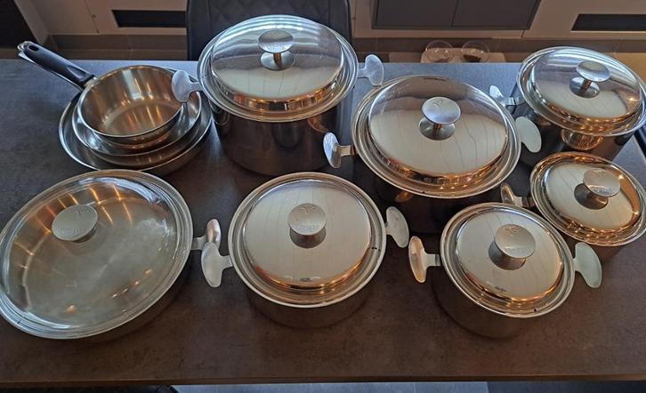 *** 10 delig kookpotten set Vanstahl 18/10 inox***, Huis en Inrichting, Keuken | Potten en Pannen, Gebruikt, Pannenset, Inox, Keramische plaat