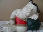 Chinees houten beeld China slapend meisje 17cm vintage 1960, Antiek en Kunst, Ophalen of Verzenden