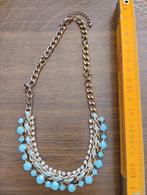 Special Retro blauw sierketting/ halsketting, Ophalen of Verzenden, Gebruikt, Blauw