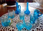 8 Petites VERRERIES ANCIENNES(pour vitrine) - Bleus IMPEC, Antiquités & Art, Antiquités | Verre & Cristal, Enlèvement