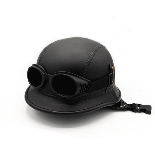 Stoere pothelm- retro helm jethelm met snelsluiting en bril, Motoren, Kleding | Motorhelmen, Dames, Heren, Jethelm, L, Tweedehands