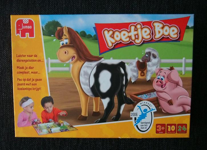Gezelschapsspel Koetje Boe, Hobby en Vrije tijd, Gezelschapsspellen | Bordspellen, Zo goed als nieuw, Een of twee spelers, Drie of vier spelers