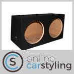 Subwoofer Kist 2x12" met aansluiting 64 Liter 18mm MDF Zwart, Auto diversen, Autospeakers, Nieuw, Ophalen of Verzenden