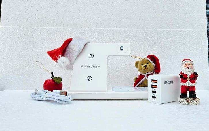 Kerstpakket 3 in 1 met 120 watt Sneloplader Set In Wit, Telecommunicatie, Mobiele telefoons | Telefoon-opladers, Nieuw, Samsung