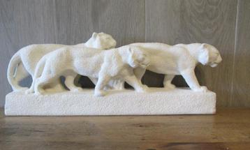 Franse Art Deco keramische tijgers, 1920 beschikbaar voor biedingen