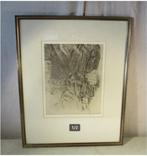 Mooie Ets 'Man in Piegnoir' - Enk de Kramer, Antiek en Kunst, Kunst | Etsen en Gravures, Ophalen of Verzenden