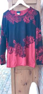 Te koop trui zwart rood met pareltjes op maat 44, Enlèvement ou Envoi, Damart, Noir, Taille 42/44 (L)