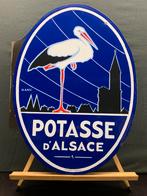 Dubbelzijdig Emaille reclamebord POTASSE d’ALSACE jaren 30, Verzamelen, Ophalen, Gebruikt, Reclamebord